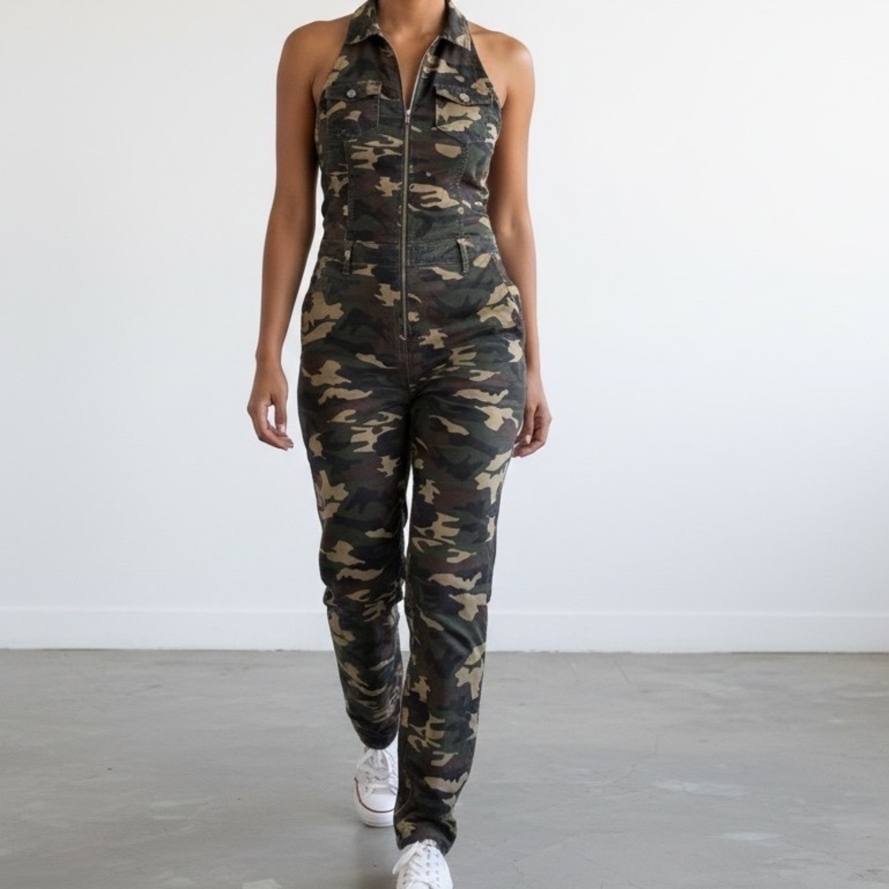 VIP Jeans Womens Camo Jumpsuit 15/16 Camouflage Utility streetwear Y2K‎ military